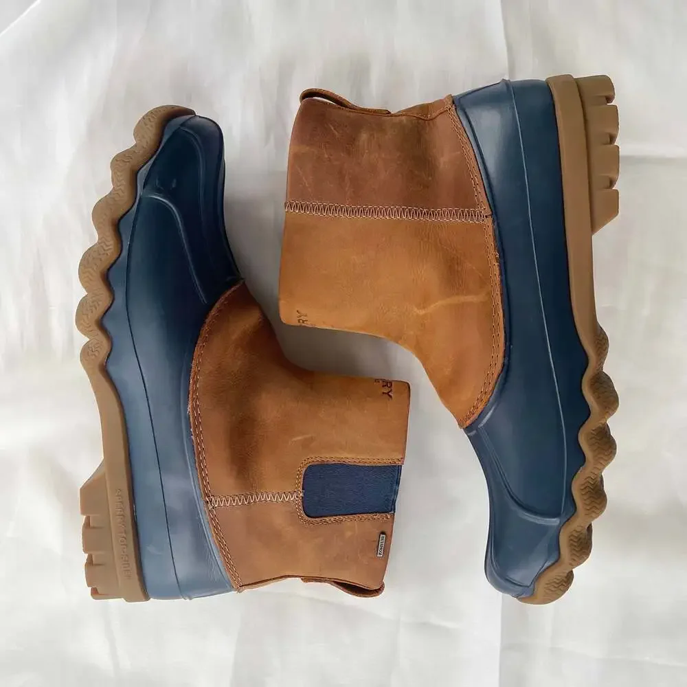 Rare Sperry Top-Sider Brown Leather Snow Duck Boots (STS16428)- Mens Size US 10M